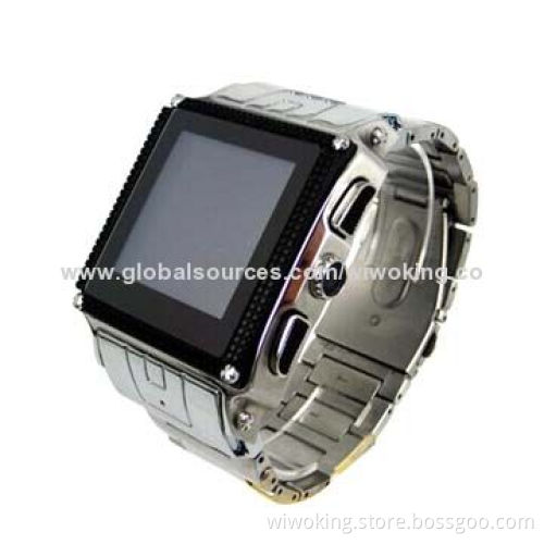 Waterproof 8m Depth Metal Watch Phone, Smartphone Design, Dimensions 60 x 48.5 x 15.5mm